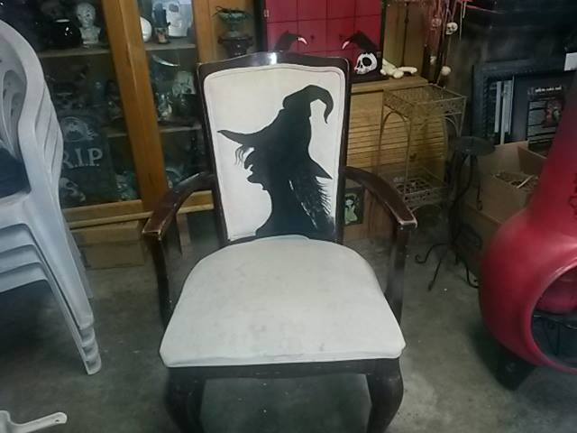 chair I painted for gathering of witch party last year