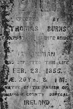 Here's what I 'm talking about.  The gentlman burried under this tomb stone died at the age of 20, in the year 1855, and was originaly from Ireland.  It's very likely that he was killed while working on the Illinois &amp; Michigan Canal.